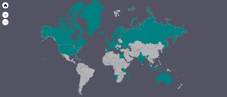 Weltkarte Weltenbummler-Challenge 2022 Stand Februar
